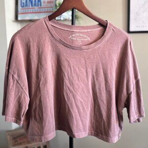 Aeropostale. OG Collection - Crop Boyfriend Tee. Juniors/Misses M. Light Brick.